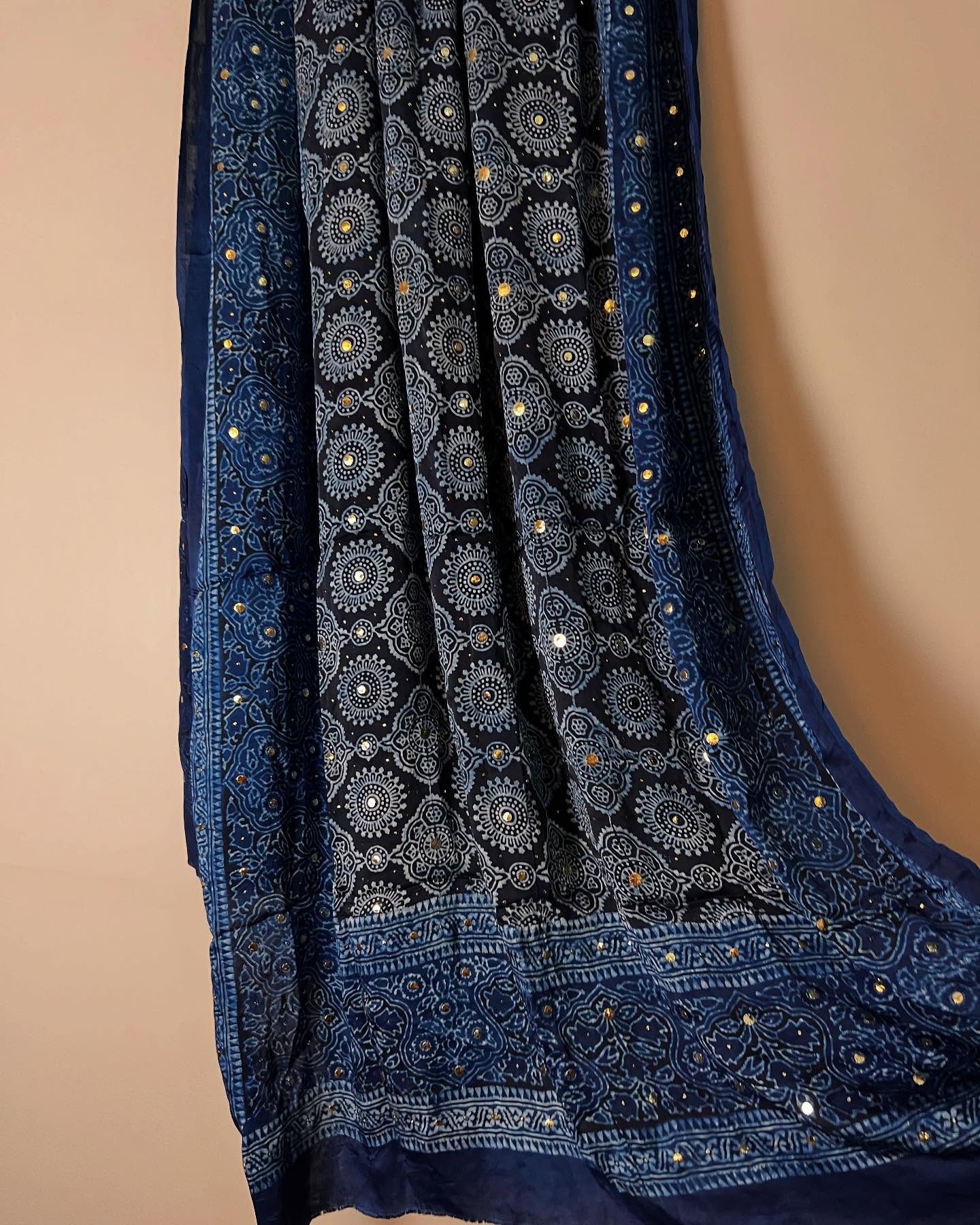 Pure Viscose Charmeuse Silk Block Printed Dupatta