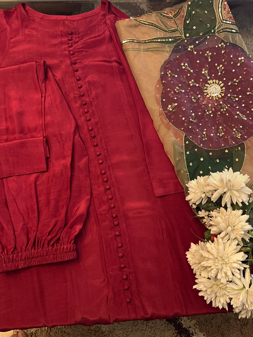 Red Silk Dress